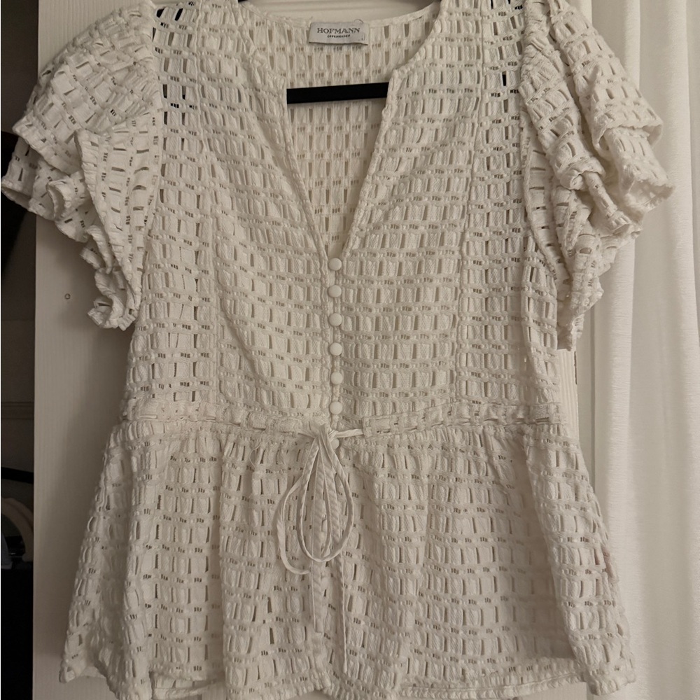 Hofmann Copenhagen Loraine Eyelet Peplum Top